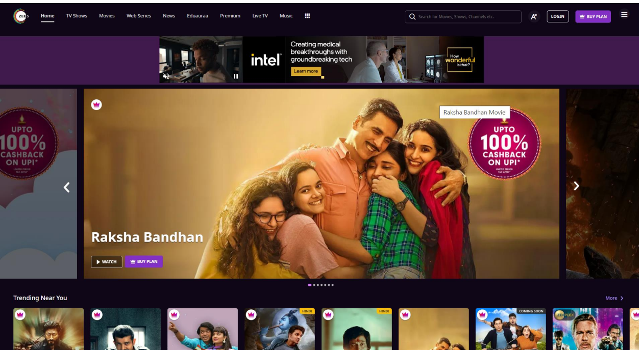 Zee5 App - Roadblock Advertising Zee5 App - Roadblock Advertising